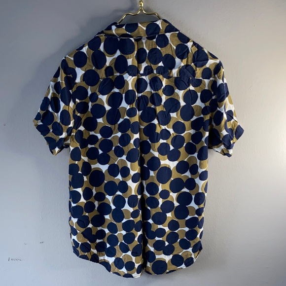 Gitman Brothers Navy and Beige Polka Dot Shirt - Picture 7 of 10